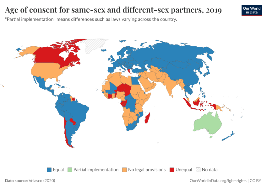 A thumbnail of the "Age of consent for same-sex and different-sex partners" chart