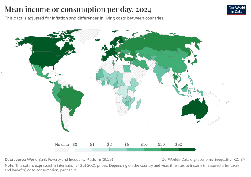 A thumbnail of the "Mean income or consumption per day" chart