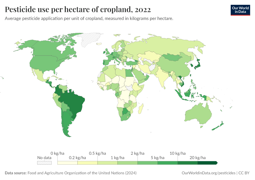 A thumbnail of the "Pesticide use per hectare of cropland" chart