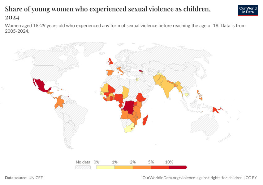 A thumbnail of the "Share of young women who experienced sexual violence as children" chart